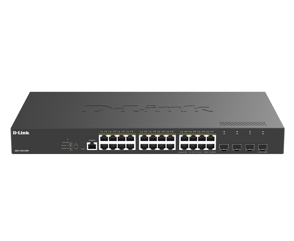 28-Port Gigabit Smart Managed PoE Switch DGS-1250-28XP